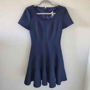 Rebecca Taylor texture scalloped scoop neck dress NWT